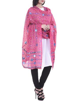 pink chiffon bandhani dupatta - 14745307 - Standard Image - 2