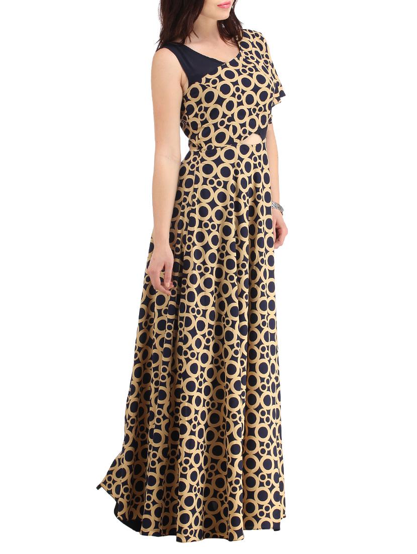 Cape Sleeved Fit & Flare Dress - 14746441 - Zoom Image - 2
