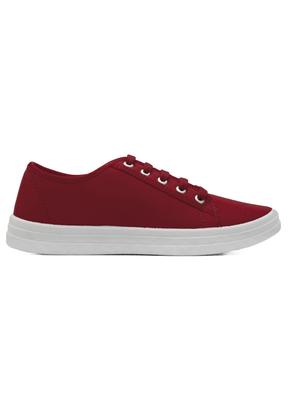 red canvas laceup sneakers - 14746722 - Standard Image - 2