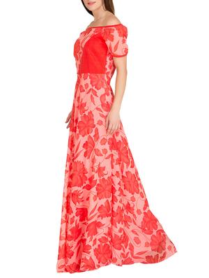 red georgette maxi dress - 14746743 - Standard Image - 2