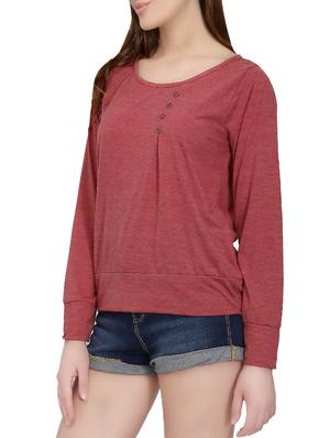 button detail round neck top - 14747112 - Standard Image - 2