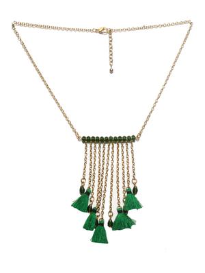 green metal tassel necklace - 14751135 - Standard Image - 2