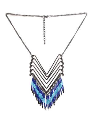 blue metal short necklace - 14751136 - Standard Image - 2