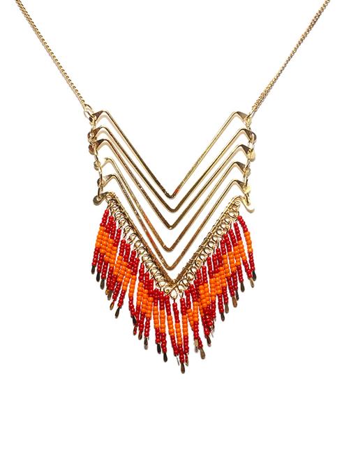 red metal short necklace - 14751138 - Standard Image - 1
