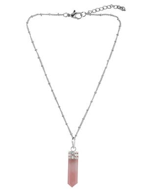 pink metal long necklace - 14751164 - Standard Image - 2
