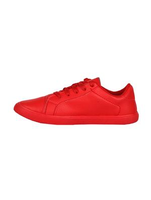 red leatherette lace up sneaker - 14751674 - Standard Image - 2