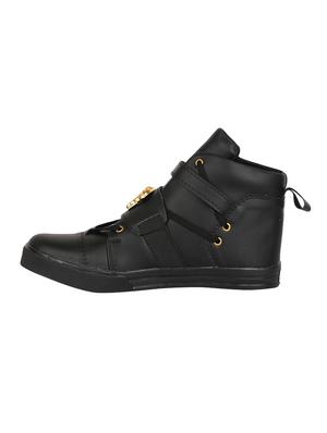 black leatherette lace up sneaker - 14751681 - Standard Image - 2