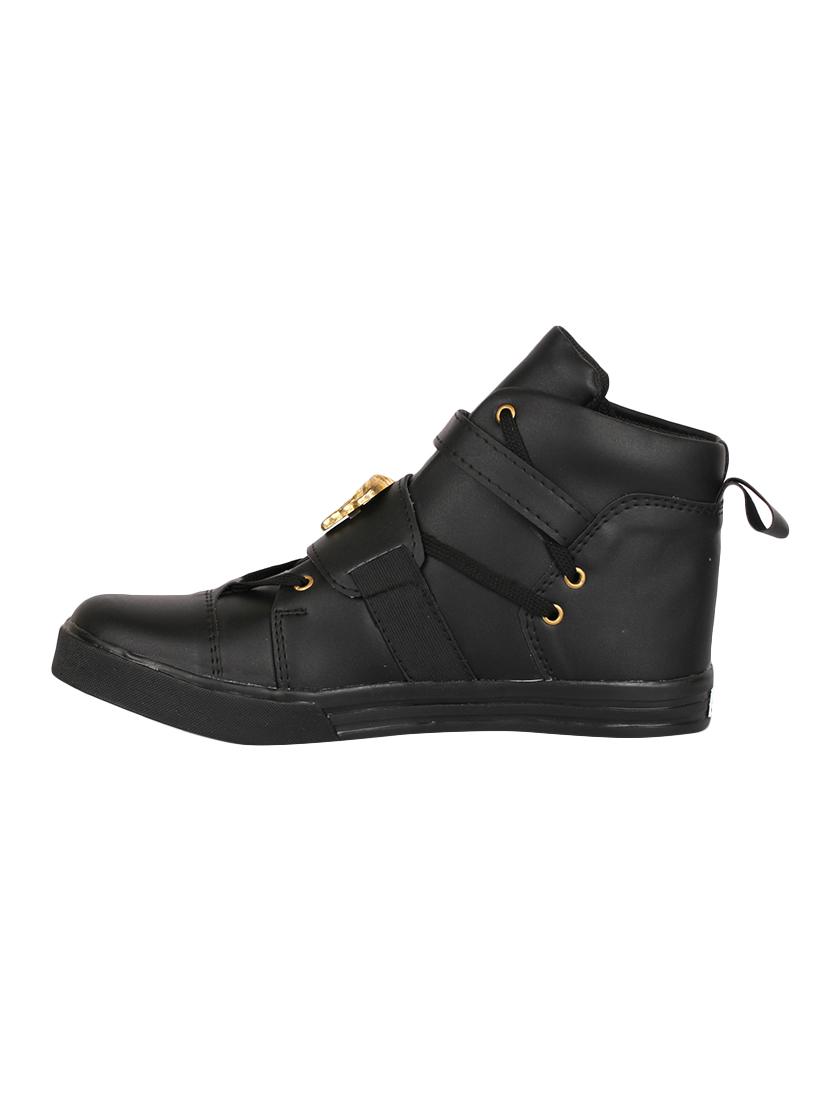 black leatherette lace up sneaker - 14751681 - Zoom Image - 2