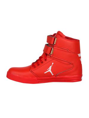 red leatherette lace up sneaker - 14751686 - Standard Image - 2