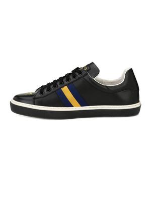 black leatherette lace up sneaker - 14766476 - Standard Image - 2