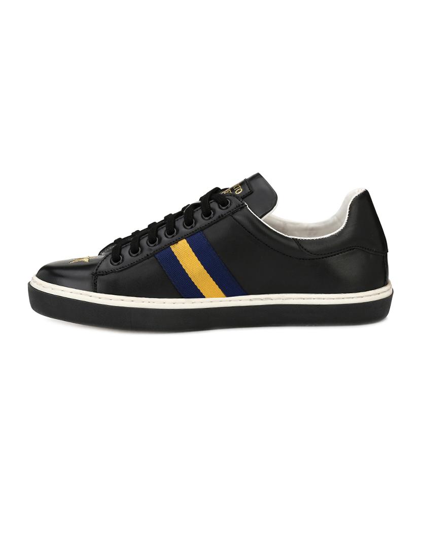 black leatherette lace up sneaker - 14766476 - Zoom Image - 2