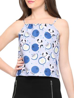 blue printed casual top - 14766874 - Standard Image - 2