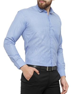 blue cotton formal shirt - 14767302 - Standard Image - 2