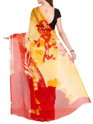 the chennai silks yellow printed saree with blouse - 14769344 - Standard Image - 2