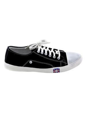 black canvas lace up sneaker - 14769412 - Standard Image - 2