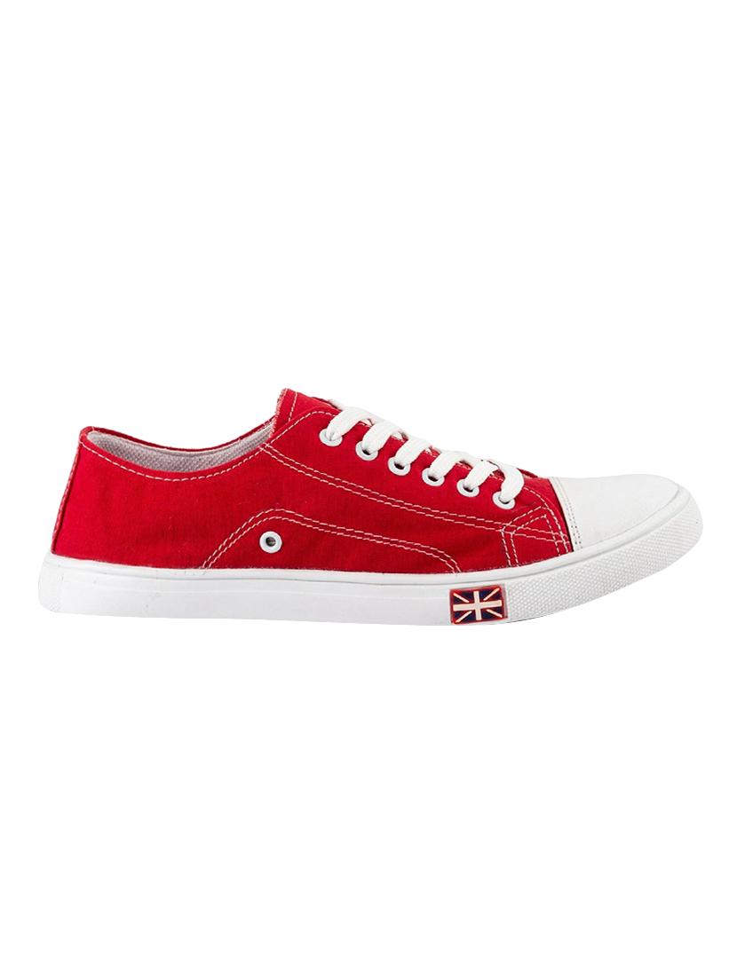 red Canvas lace up sneaker - 14769417 - Zoom Image - 2
