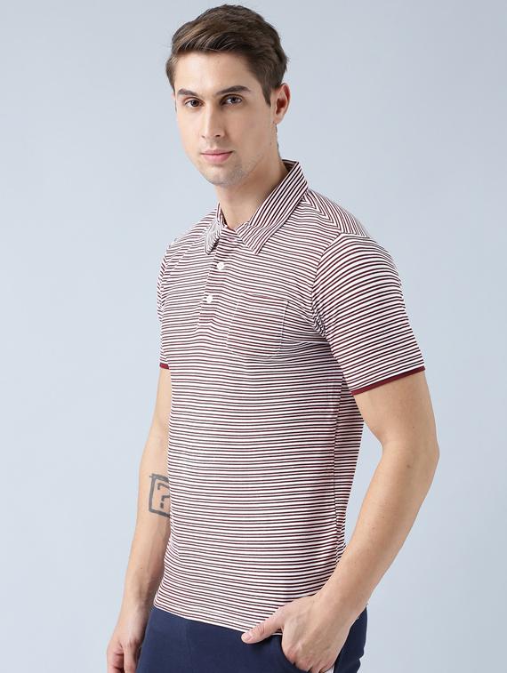 maroon cotton pocket t-shirt - 14770022 - Zoom Image - 2
