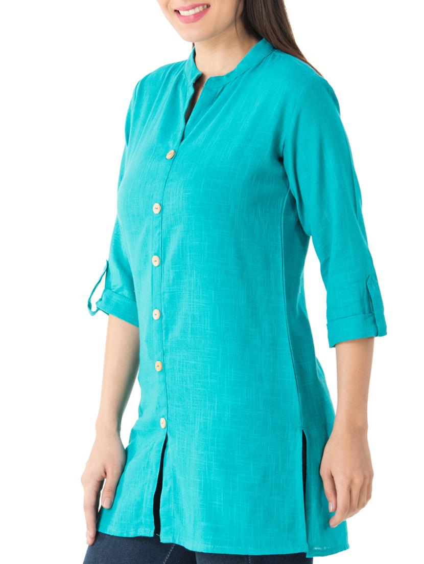 solid straight kurti - 14770706 - Zoom Image - 2