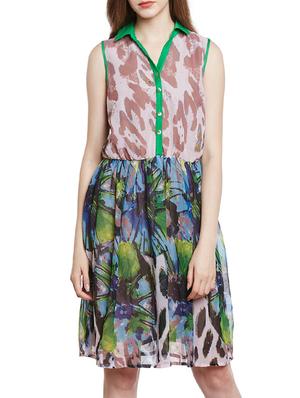 green fit & flare dress - 14770953 - Standard Image - 2