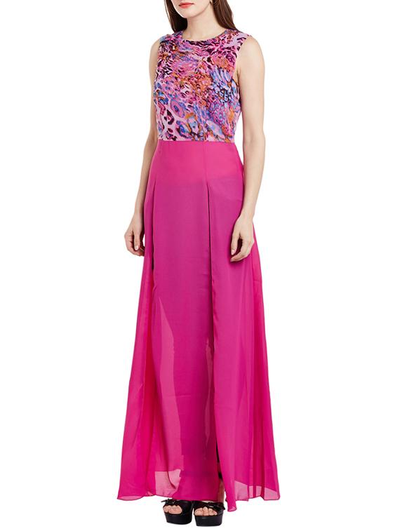 pink georgette regular tunic - 14771646 - Zoom Image - 2