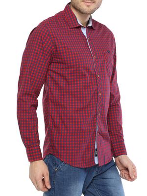 red cotton casual shirt - 14772625 - Standard Image - 2