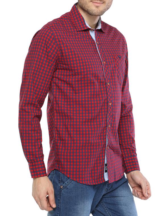red cotton casual shirt - 14772625 - Zoom Image - 2