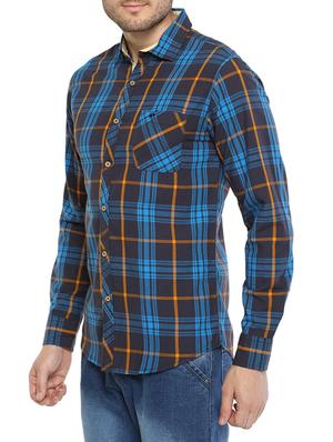 blue cotton casual shirt - 14772626 - Standard Image - 2