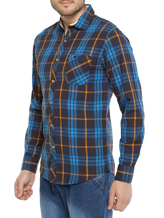 blue cotton casual shirt - 14772626 - Zoom Image - 2