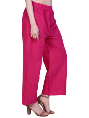 pink cotton palazzos - 14773625 - Standard Image - 2