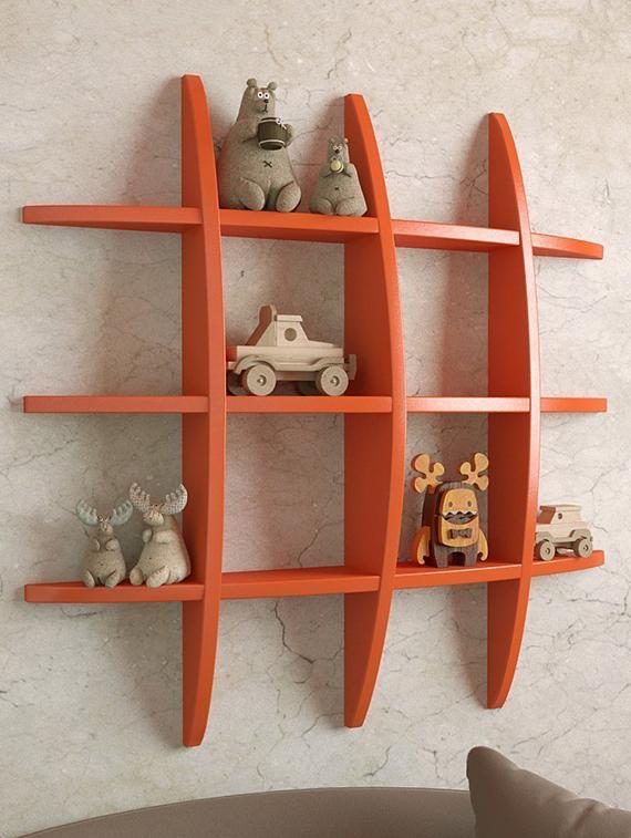 living dã©cor globe shape floating wall shelves rack –orange - 14774251 - Zoom Image - 2