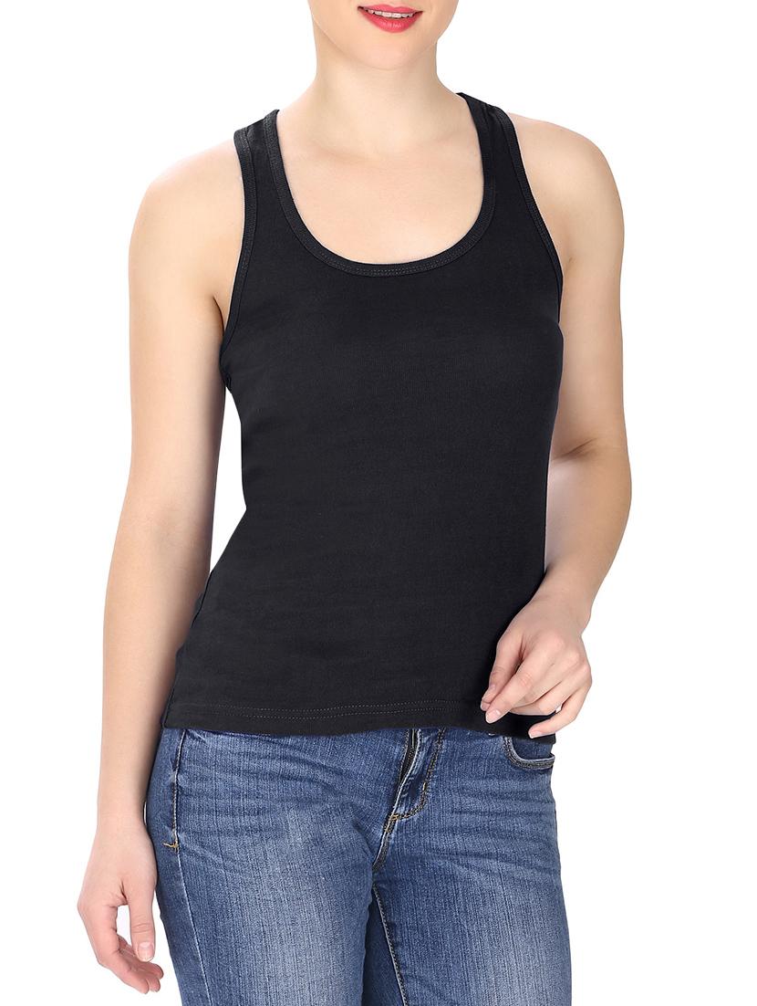 black cotton tank tee - 14774640 - Zoom Image - 2