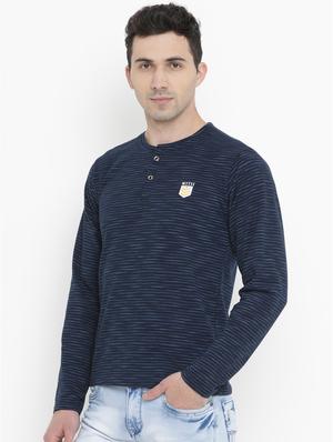 navy blue cotton all over print t-shirt - 14775302 - Standard Image - 2
