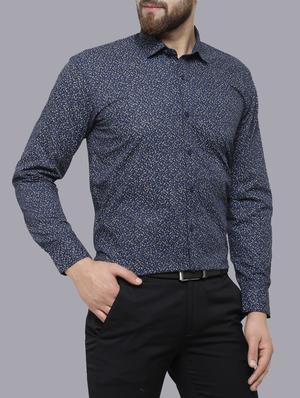 navy blue cotton casual shirt - 14777251 - Standard Image - 2