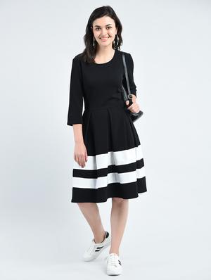 black fit and flare dress - 14778465 - Standard Image - 5
