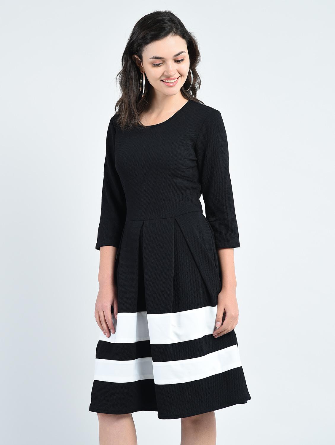 black fit and flare dress - 14778465 - Zoom Image - 2
