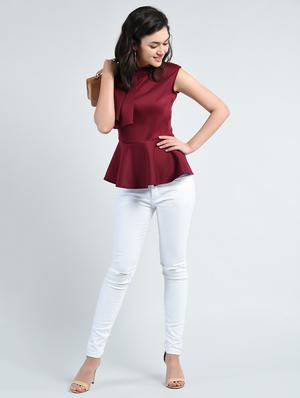 pleat detail peplum top - 14778856 - Standard Image - 5