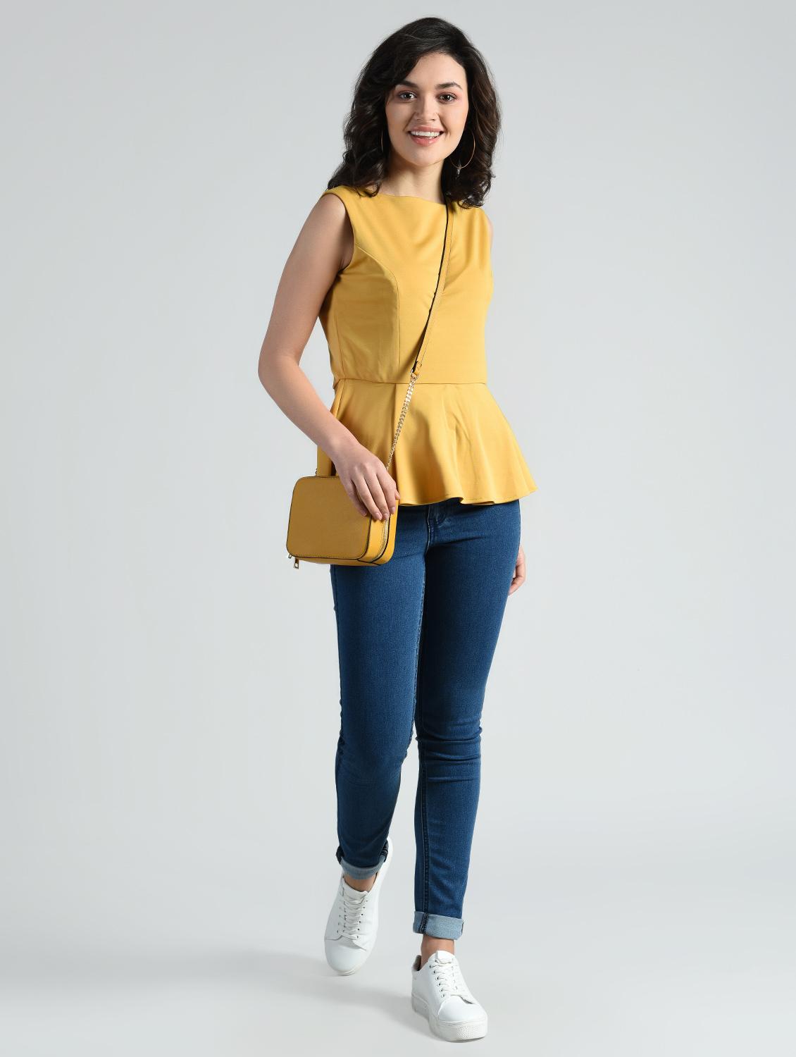 mock neck peplum top - 14778879 - Zoom Image - 5