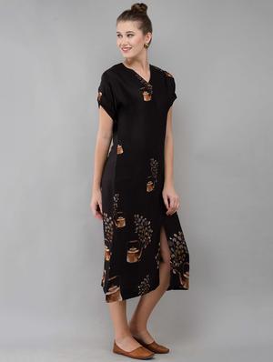 black modal a-line dress - 14783105 - Standard Image - 2