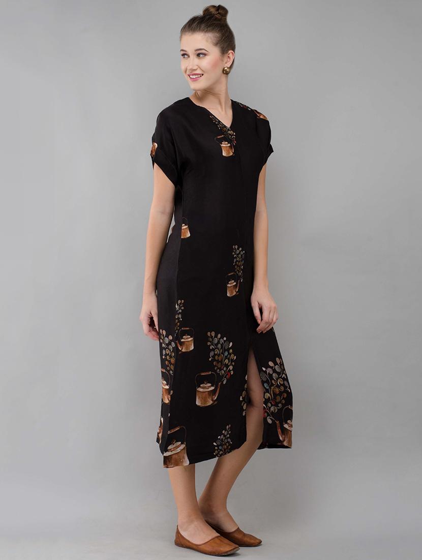 black modal a-line dress - 14783105 - Zoom Image - 2