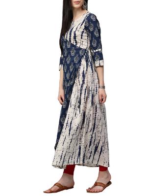 blue cotton angrakha kurta - 14783368 - Standard Image - 2