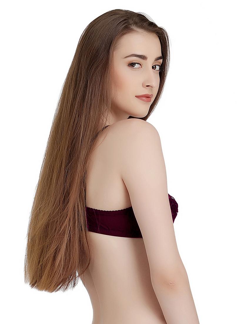 maroon poly spandex bra - 14786095 - Zoom Image - 2