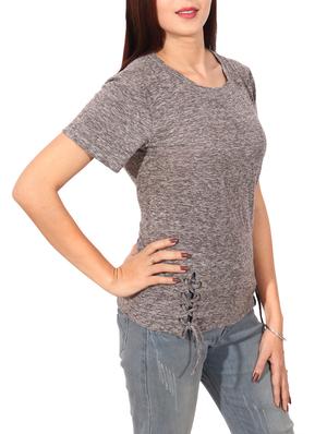 solid grey rayon top - 14787653 - Standard Image - 2
