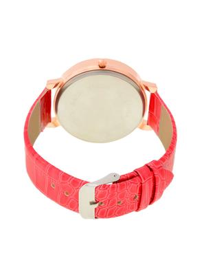 Women Red leather Strap Analog Watch - 14789374 - Standard Image - 2
