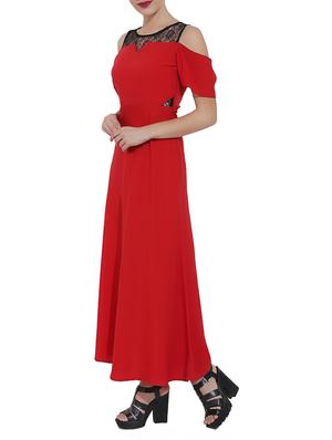 cold shoulder lace detail maxi dress - 14789977 - Standard Image - 2