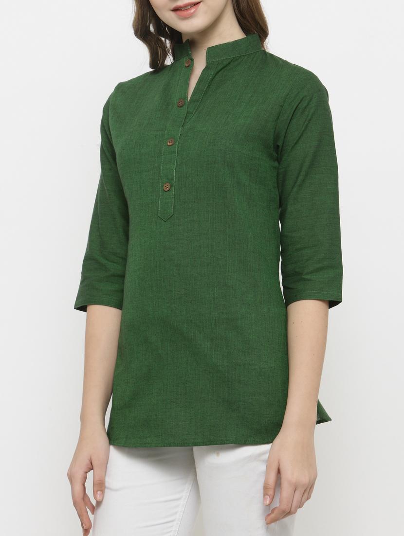green cotton tunic - 14790501 - Zoom Image - 2