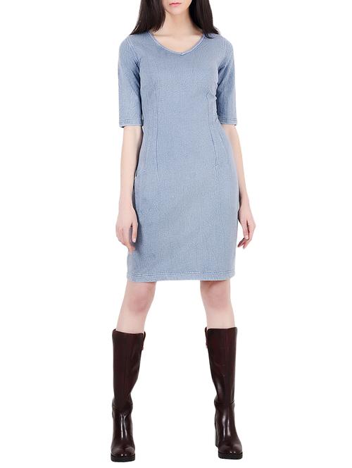 light blue jersey sheath dress - 14790594 - Standard Image - 1