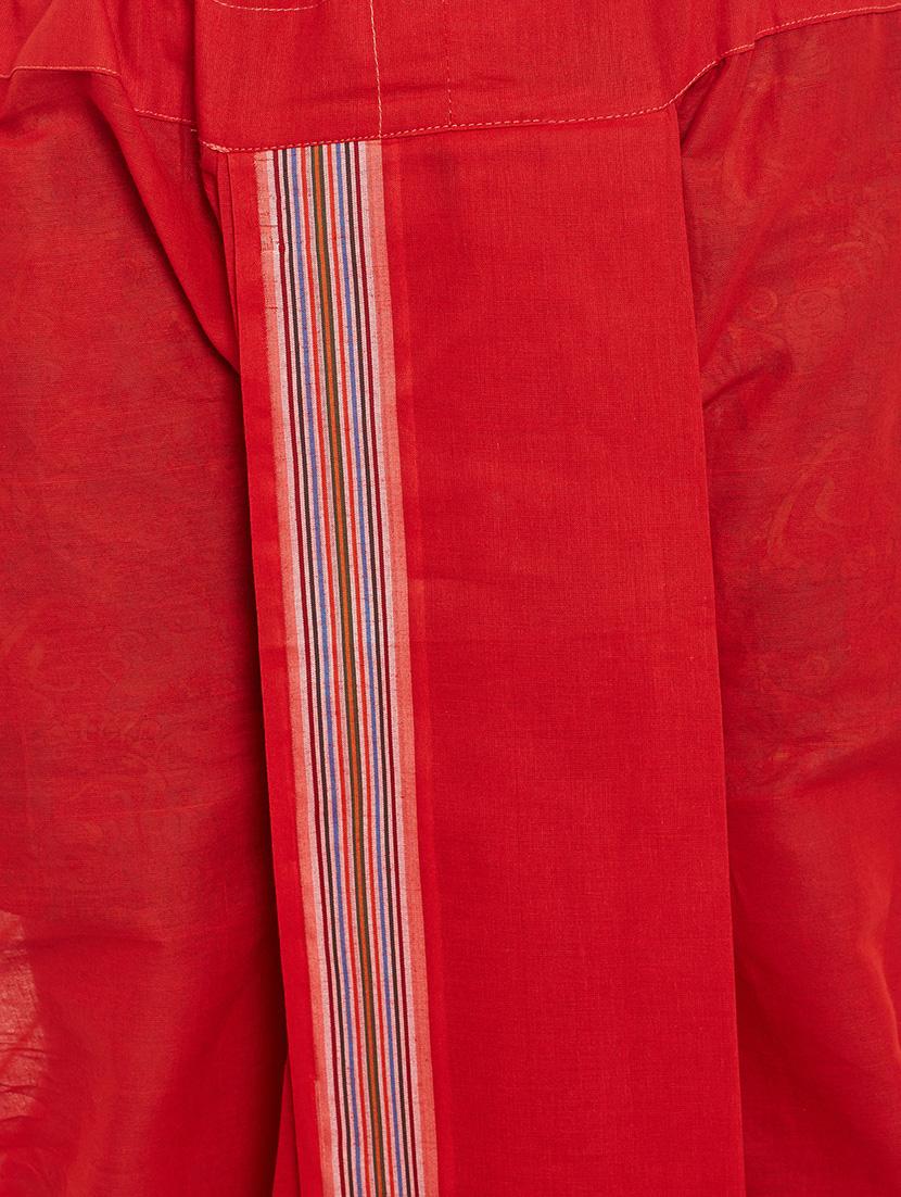 red cotton dhoti - 14794001 - Zoom Image - 5