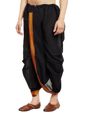 black cotton dhoti - 14794004 - Standard Image - 2