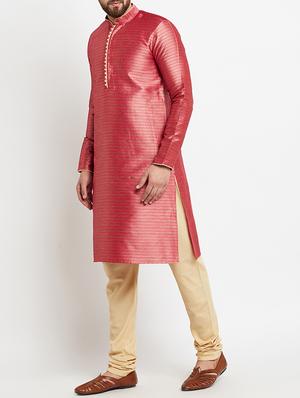pink dupion ethnic wear set - 14794230 - Standard Image - 2