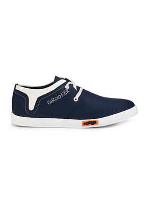 blue leatherette lace up sneaker - 14795417 - Standard Image - 2